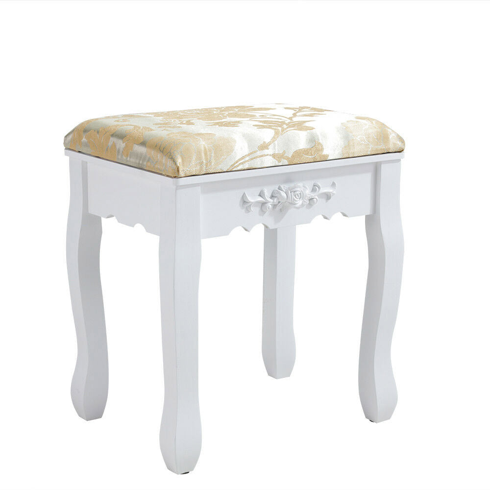 Mirrored dressing table with chair, Rome in several colors-white-4